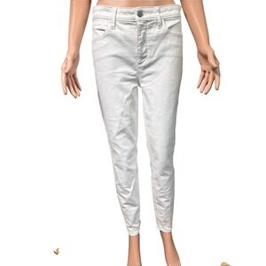 Talbots Womens White Denim Jeggings High Rise Skinny Leg Pants Size 6
